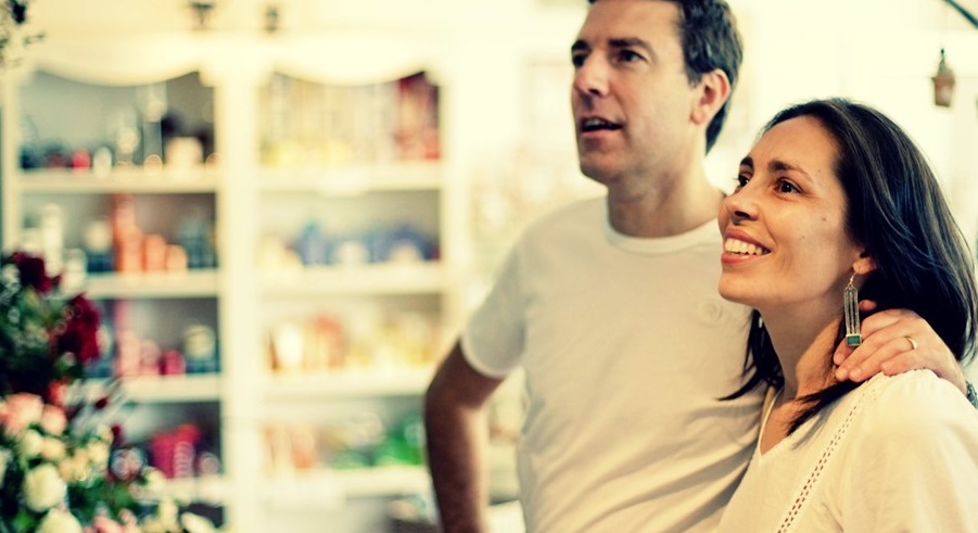 a person standing in a room