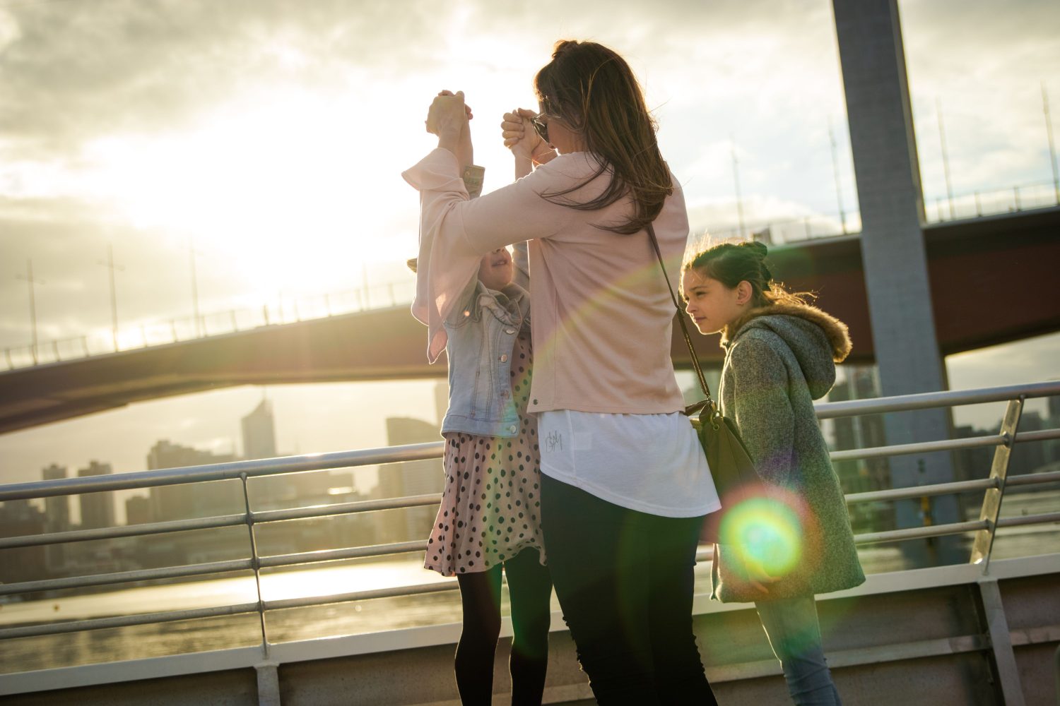 a person standing next to a person
