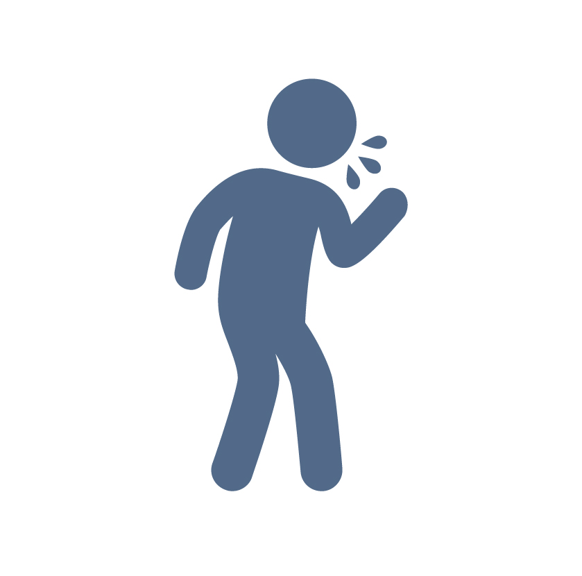 Stay-Home person coughing icon