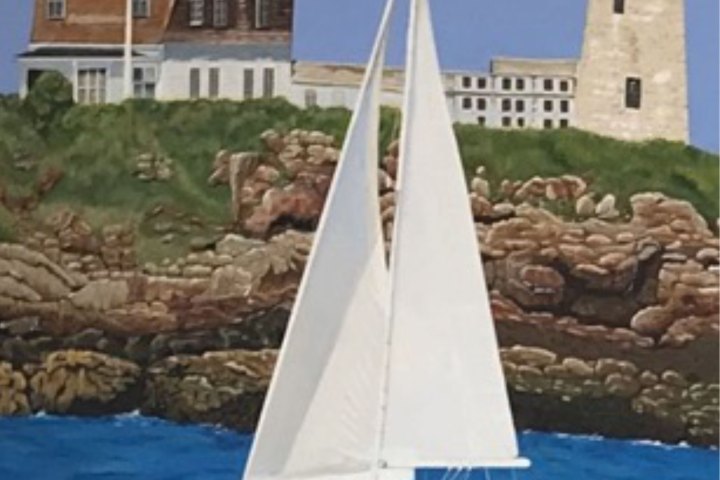 a small boat in a large body of water