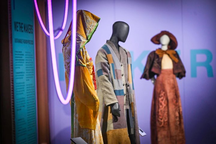 a person standing in front of a store