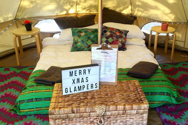 a stack of flyers on a table