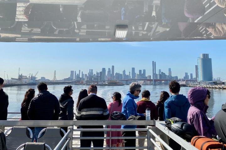 a group of people on a boat