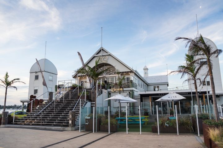 a building next to a fence