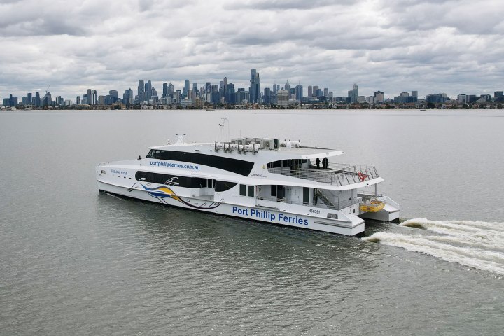 a small boat in a large body of water