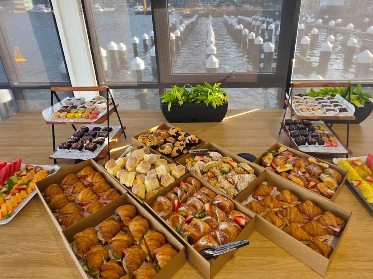 a bunch of food sitting on a table